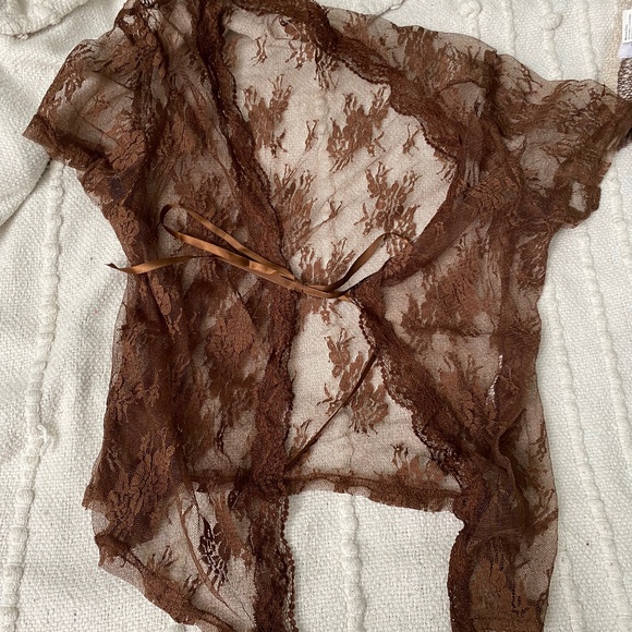 YESSTYLE dainty brown lace cardigan in small/medium - Picture 1 of 4